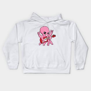 Octopus as Musician with Guitar Kids Hoodie